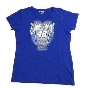 Nascar "Jimmie Johnson #48" Womens Size XL Fitted Graphic Blue T Shirt